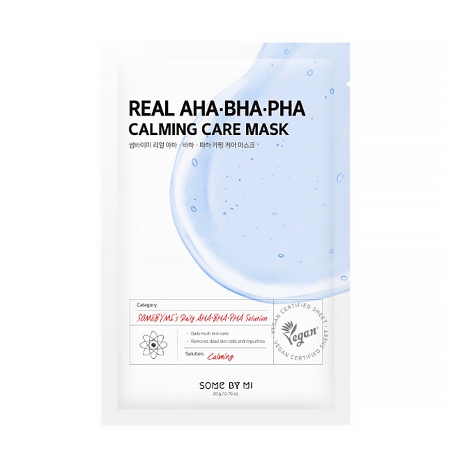 SOME BY MI Real AHA BHA PHA Calming Care Mask Анти-акне тканевая маска, 20г