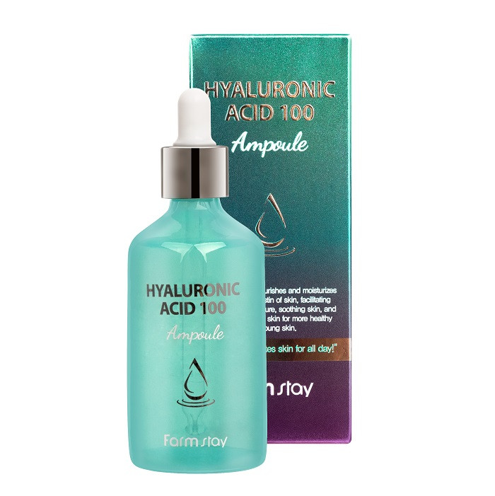 FARMSTAY Hyaluronic Acid 100 Ampoule Сыворотка для лица с гиалуроновой кислотой, 100мл