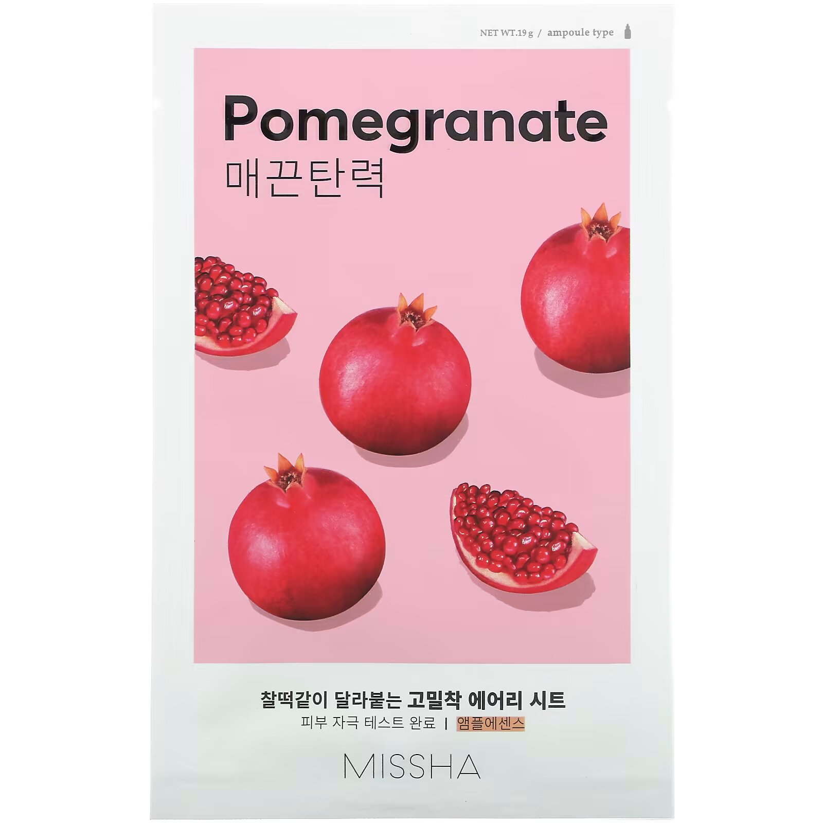 MISSHA Airy Fit Sheet Mask Pomegranate Освежающая тканевая маска с экстрактом граната, 19г