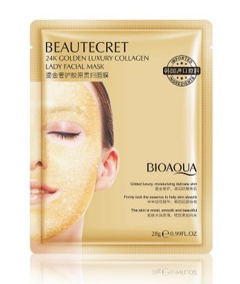 Bioaqua Beautecret Collagen mask 24K Коллагеновая маска с золотом 28г