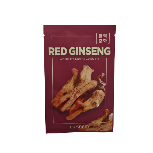 THE SAEM Natural Red Ginseng Mask Тканевая маска с женьшенем, 21мл