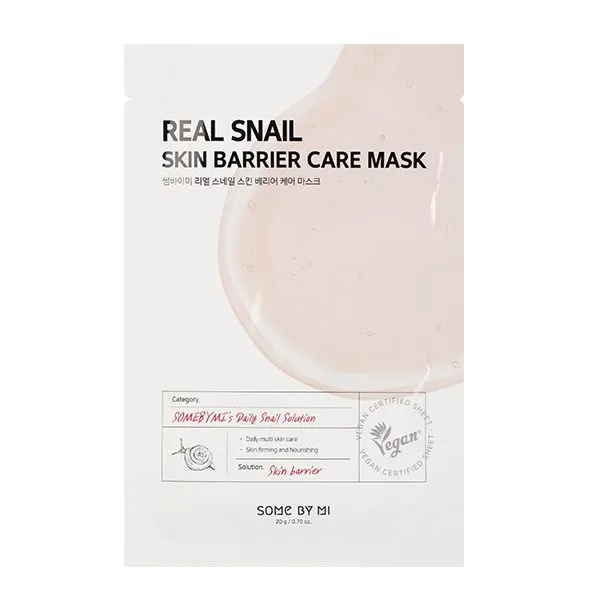 Some By Mi Real Snail Skin barrier care mask маска тканевая для лица с муцином улитки,20гр