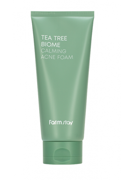 FarmStay Tea Tree Biome Calming Acne Foam Успокаивающая очищающая пенка для умывания проблемной кожи