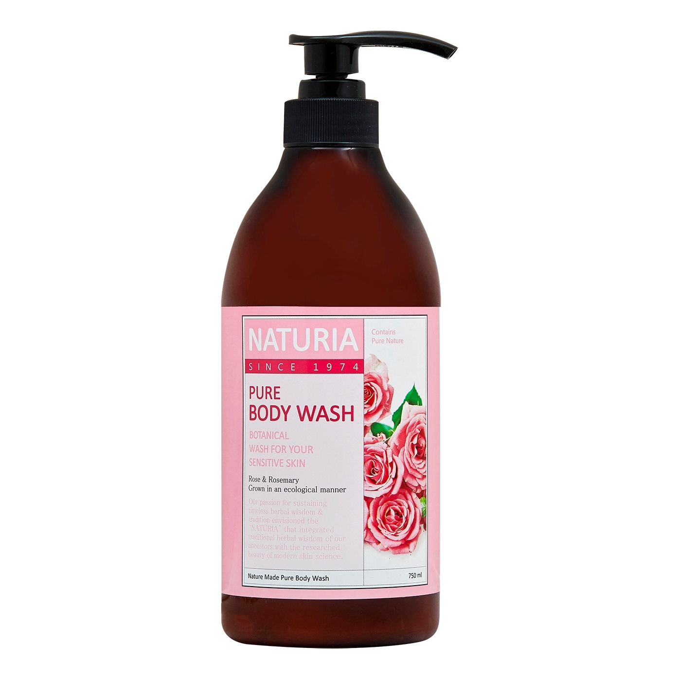 NATURIA Pure Body Wash Крем-гель для душа с розой, 750мл
