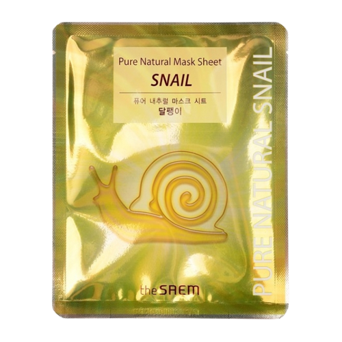 THE SAEM Pure Natural Mask Sheet Snail Тканевая маска с муцином улитки, 20мл