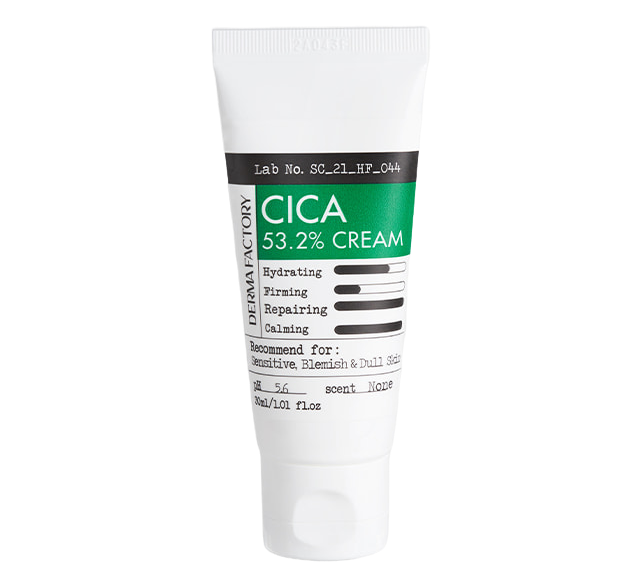 DERMA FACTORY Cica 53.2% Cream Увлажняющий Крем для лица с экстрактом центеллы, 30мл