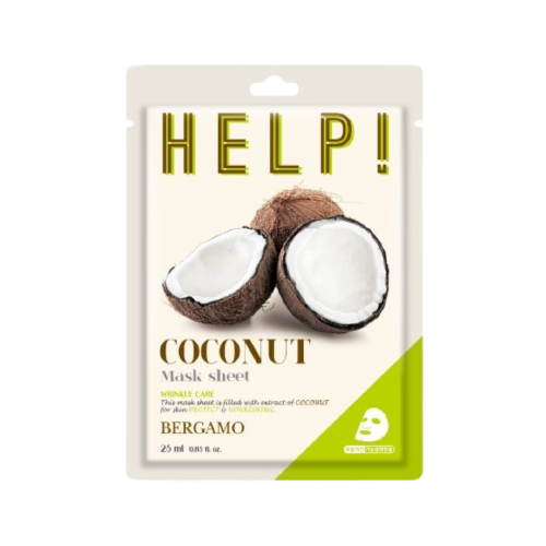 BERGAMO Help Mask Pack Coconut Тканевая маска для лица с кокосом, 25мл
