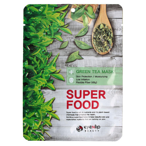 EYENLIP Super Food Green Tea Mask Тканевая маска с зеленым чаем, 23мл