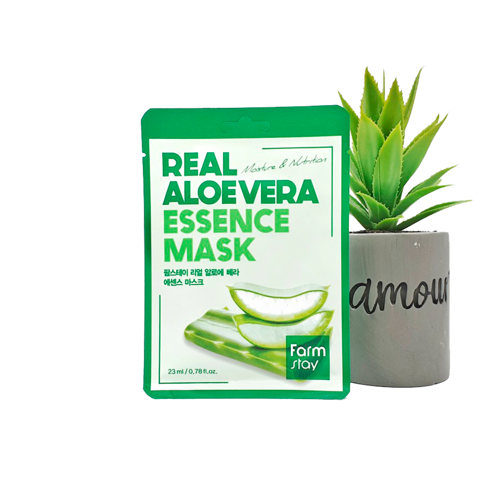 FARMSTAY Real Aloe Vera Essence Mask Тканевая маска для лица с экстрактом алоэ, 23мл