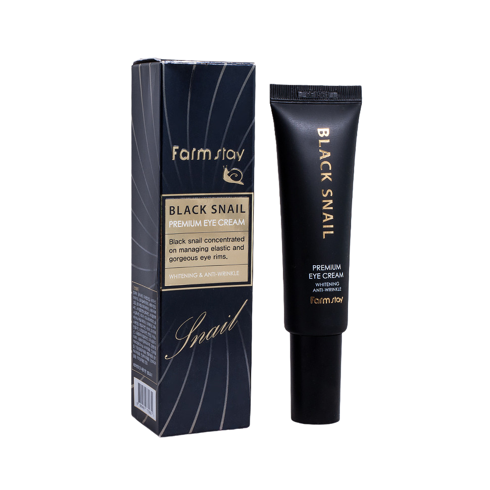 FARMSTAY Black Snail Premium Eye Cream Омолаживающий крем для век с муцином улитки, 50мл