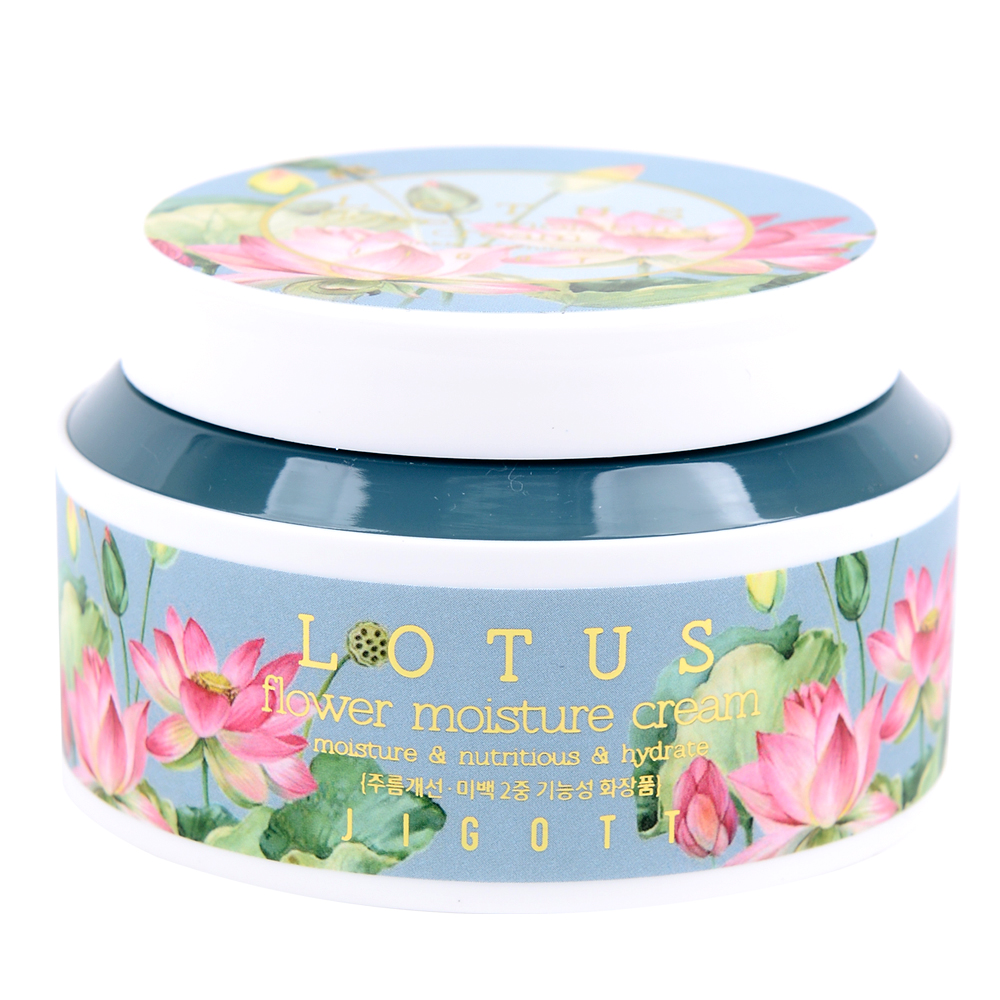 Jigott Lotus Flower Moisture Cream Увлажняющий крем с лотосом 100мл