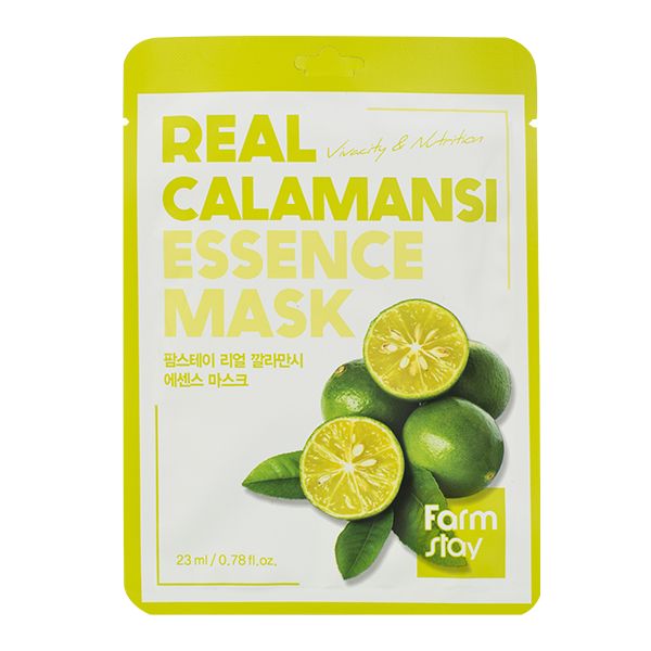 FARMSTAY Real Calamansi Essence Mask Сужающая поры маска для лица с каламанси, 23мл
