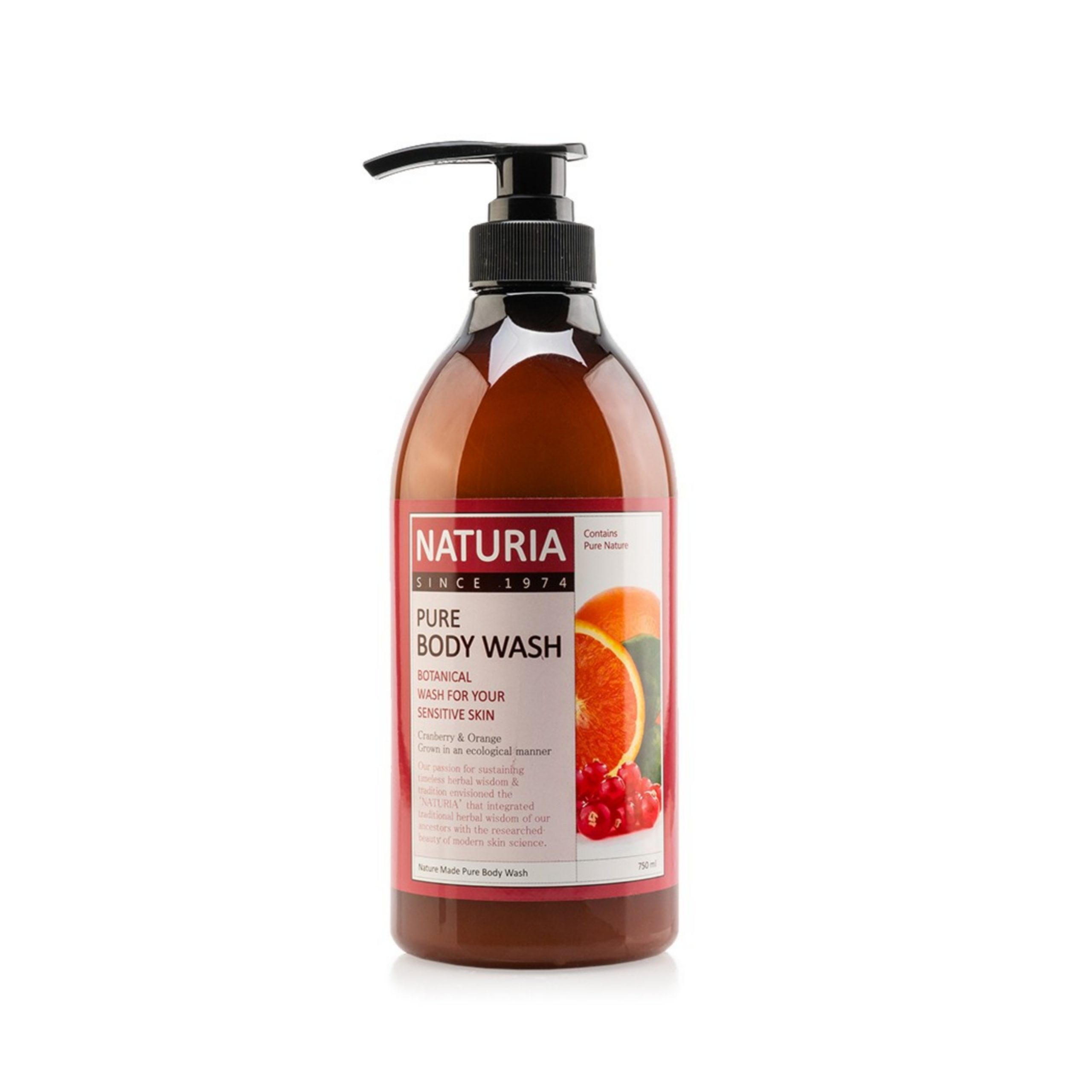 NATURIA Pure Body Wash Крем-гель для ду­ша с клюквой и апельсином, 750мл