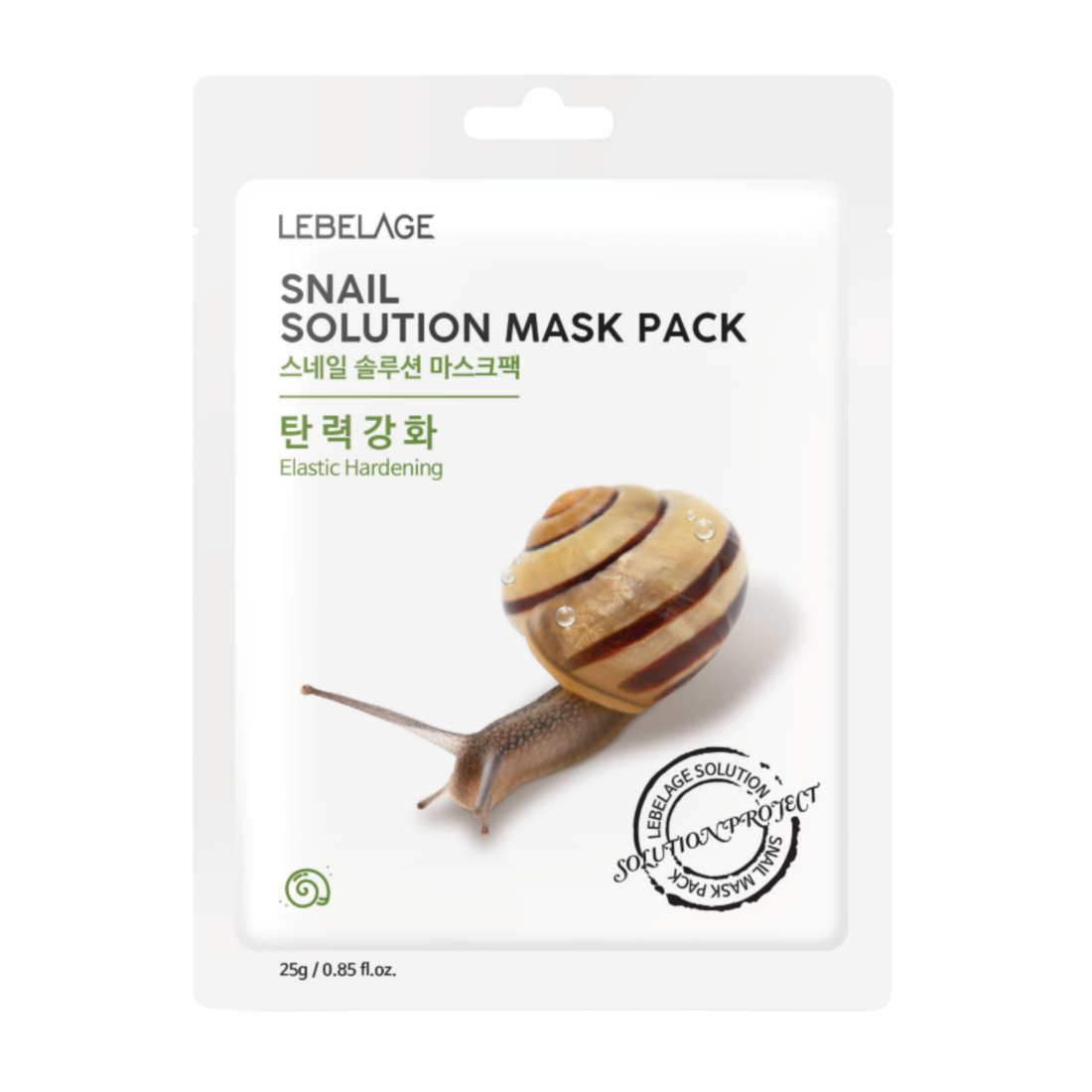 LEBELAGE Snail Solution Mask Тканевая маска с фильтратом улитки, 25г
