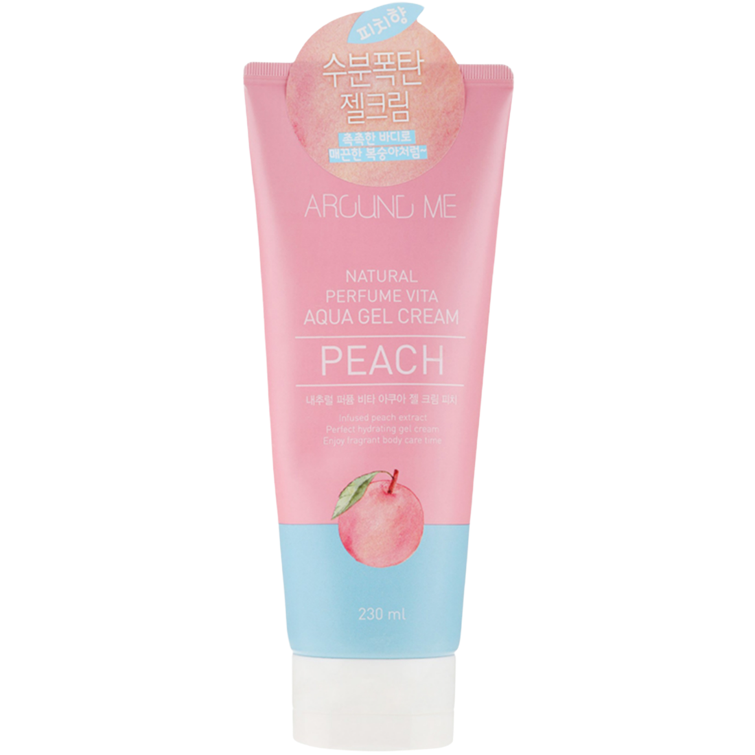 AROUND ME Natural Perfume Vita Aqua Gel Cream Peach Крем-гель для тела с персиком, 230мл