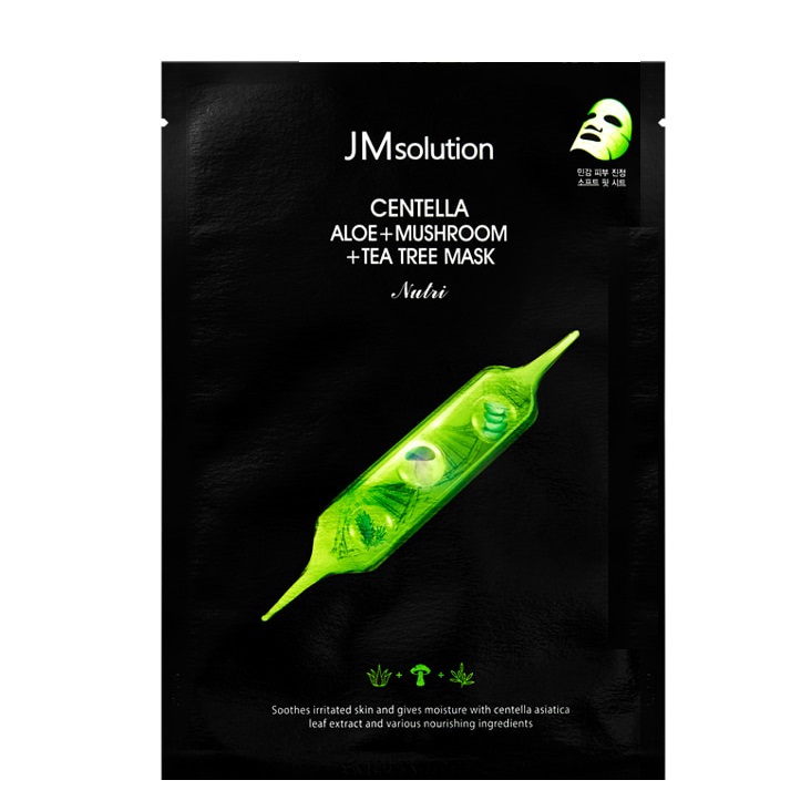 JMSolution Centella Aloe+ Mushroom+ Tea Tree Mask Успокаивающая тканевая маска с центеллой 30мл