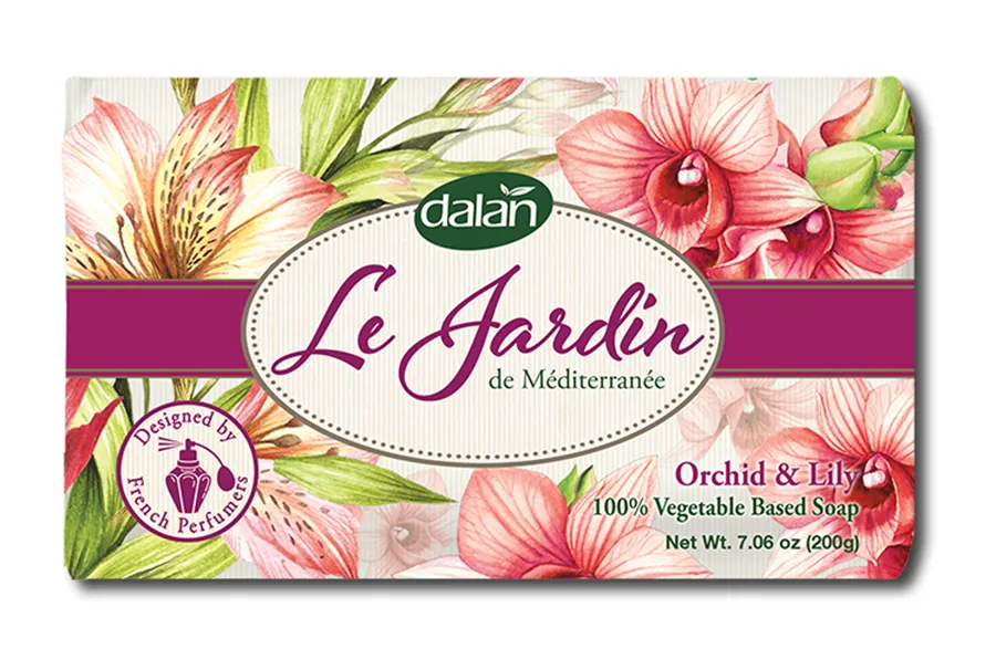 DALAN Le Jardin Soap Мыло кусковое Орхидея и лилия, 200гр
