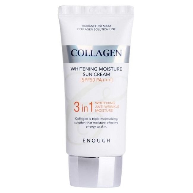 Enough Collagen 3in1 Whitening Moisture Sun Cream SPF50+/PA++++Солнцезащитный крем отбеливающий,50гр