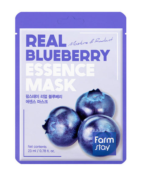 Farm Stay Real Blueberry Essence Mask Тканевая маска для лица с экстрактом черники, 23мл
