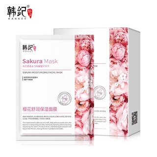 Hankey sakura mousturizing facial mask укрепляющая тканевая маска для лица с экстрактом сакуры, 25мл