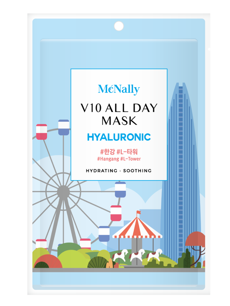 MCNALLY V10 All Day Mask Hyaluronic Маска тканевая для лица с гиалуроновой кислотой, 25мл