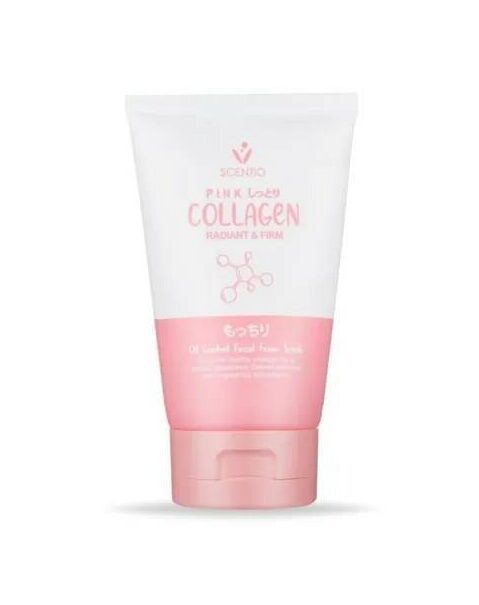 Scentio Pink Collagen Radiant & Firm Oil Control Facial Foam Scrub Пенка-скраб для лица, 100мл