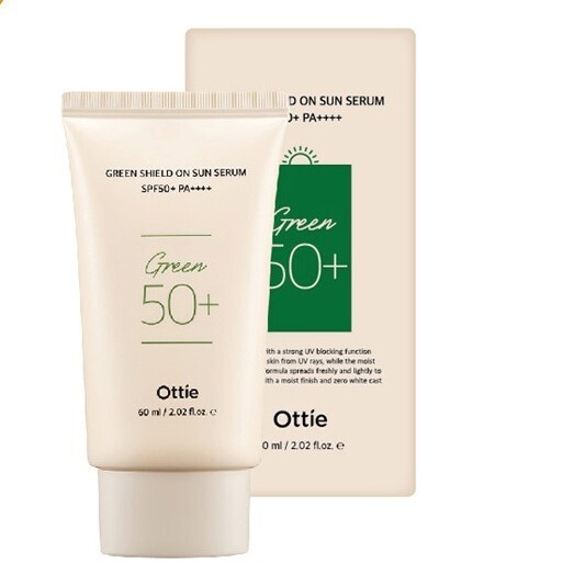 Ottie Green Shield On Sun Serum SPF50+PA++++ Солнцезащитный серум для чувствительной кожи, 60мл