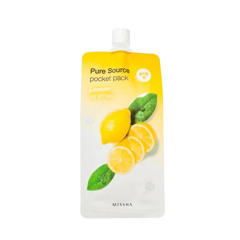 Missha Pure Source Pocket Pack  Lemon Ночная несмываемая маска для лица с экстрактом лимона 10ml