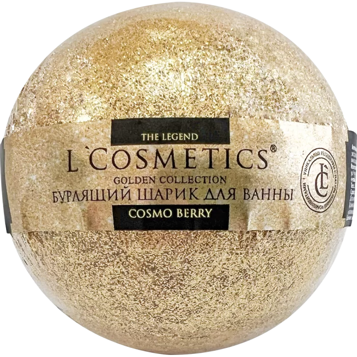 L`Cosmetics Cosmo Berry Бурлящий шар для ванны с блестками 130 г